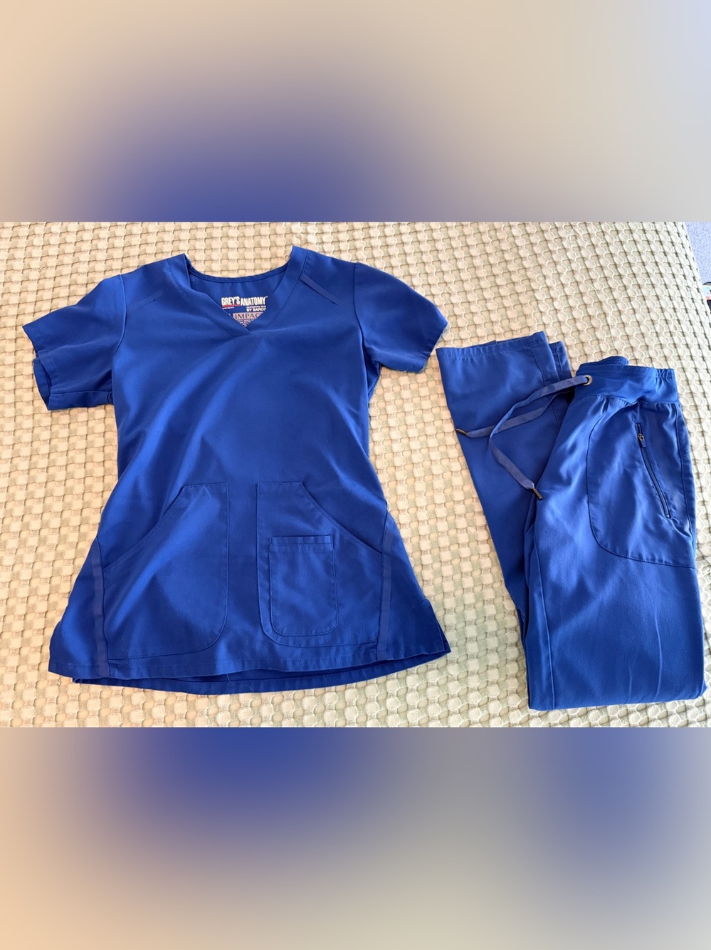 Grey's Anatomy Royal Blue Scrub Top & Pants Set